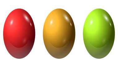 Beyaz arka plan üzerinde paskalya yumurtaları 3d illüstrasyon.