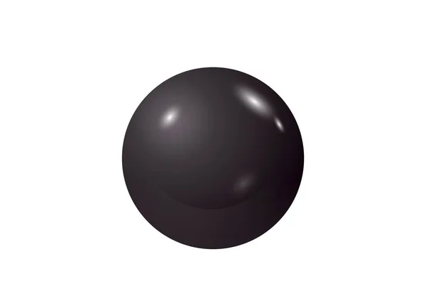 Illustration Ballon Billard Noir Sur Fond Blanc — Photo