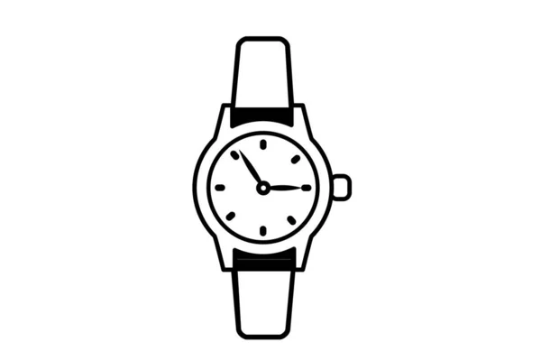 Zegarek Białym Tle Płaska Konstrukcja Ilustracja — Zdjęcie stockowe