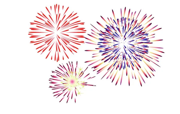 Illustration Feiertagsfeuerwerk Auf Weiß — Stockfoto