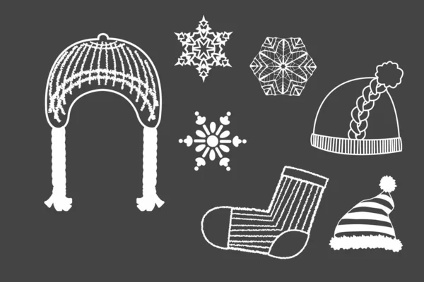 Garabato Navidad Dibujado Mano Conjunto Sobre Fondo Blanco Diseño Ilustración —  Fotos de Stock