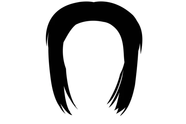 女人的发型图标在黑色风格孤立在白色背景 — 图库照片