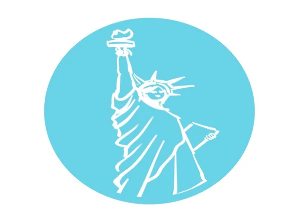 State Liberty Icon White Background — Stock Photo, Image