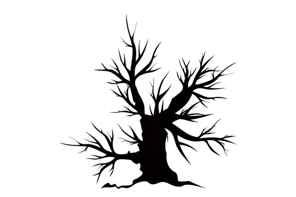 Alberi Halloween Isolati Sfondo Bianco Disegno Illustrazione — Foto Stock