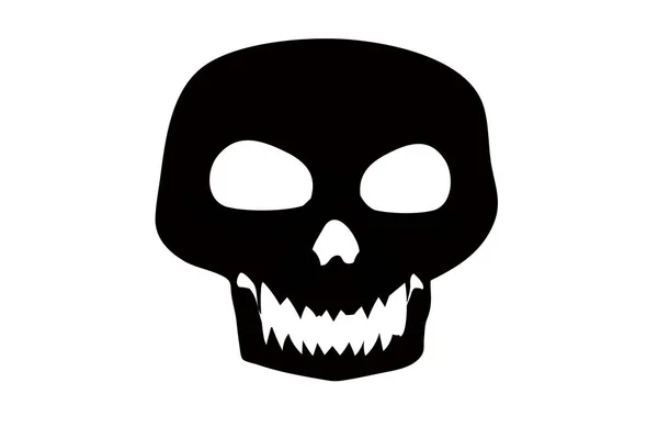 Schedel Zwarte Schedel Geïsoleerd Witte Achtergrondelementen Voor Death Pirate Halloween — Stockfoto