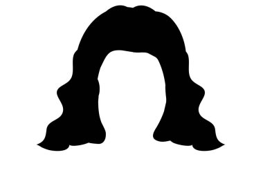 Beyaz arka planda siyah saç modeli. İllüstrasyon tasarımı