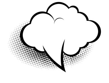 Beyaz arka plan, pop art retro tarzı, illüstrasyon tasarımı bir alıntı için boş konuşma balonu