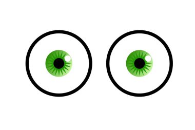 beyaz arka plan üzerinde yeşil gözler logosu - illüstrasyon