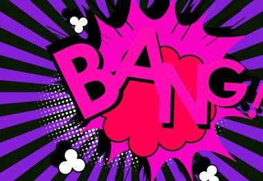 Komik konuşma balonu, çizgi film. Kelime patlaması. Vintage tarzı. İllüstrasyon tasarımı