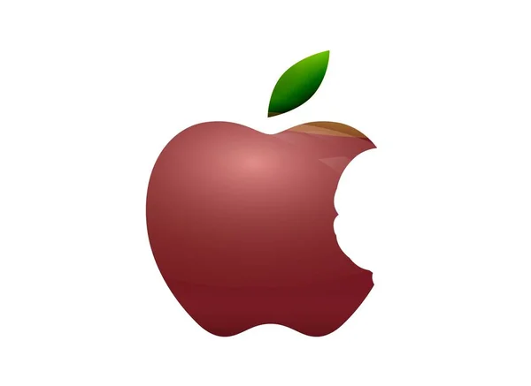 Röd Apple Logotyp Isolerad Vit Bakgrund Illustration Design — Stockfoto