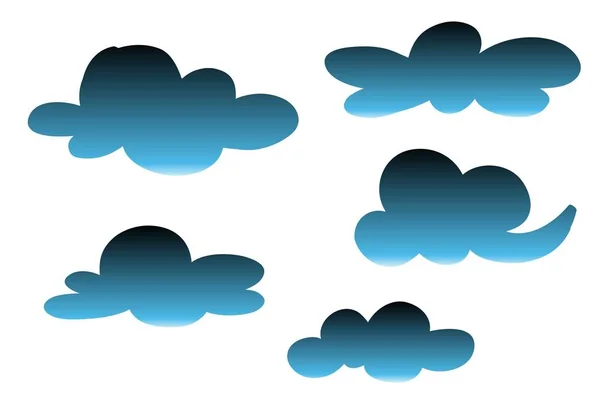 Set of cartoon clouds. Isolated Illustration on white background.illustration design
