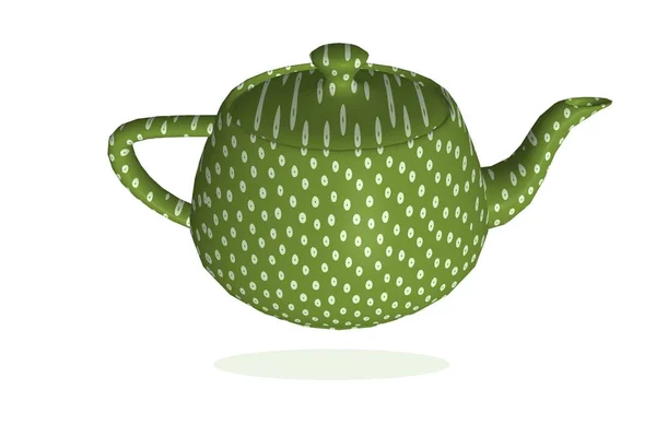 Darstellung Der Grünen Teekanne Isoliert Auf Weiß — Stockfoto