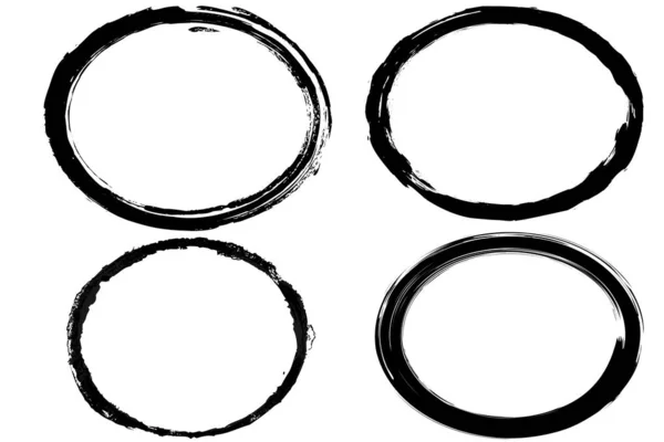 Grunge Circles Illustration Shapes Banner Frames White Background — ストック写真