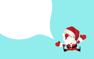 Mavi arka planda Noel Baba ile boş bir konuşma balonu .