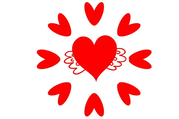 Love Heart Symbol White Illustration Design — ストック写真