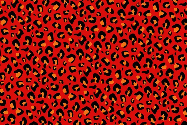Kırmızı Arkaplanda Leopar Deseni Illüstrasyon Tasarımı — Stok fotoğraf
