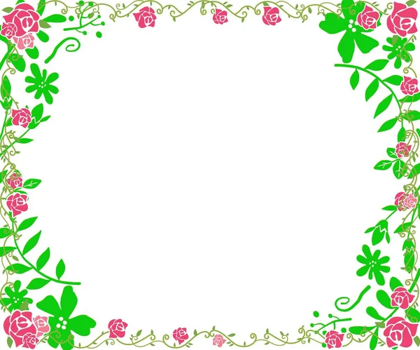 Весняна Рамка Квітів Листя Білому — стокове фото