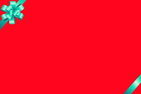 赤い背景にサテンリボン グリーティングカードのテンプレート — ストック写真
