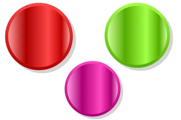 Botones Multicolores Sobre Fondo Blanco Ilustración — Foto de Stock