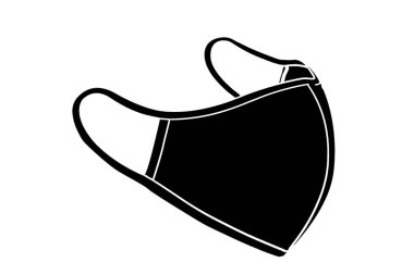 Beyaz üzerine izole edilmiş siyah bir maskenin çizimi .