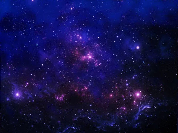 Cielo Notturno Con Stelle Nebulosa Viola Blu Sfondo Dello Spazio — Foto Stock