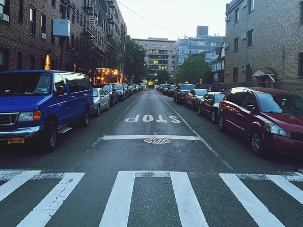 Nueva York América Junio 2020 Vista Calle Con Señal Stop —  Fotos de Stock