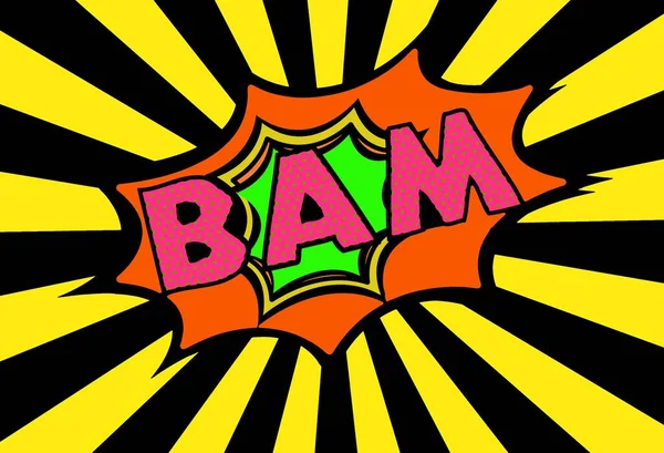Bam Text Soundeffekt Bühnenbild Für Comic Hintergrund Comic Strip Illustration — Stockfoto