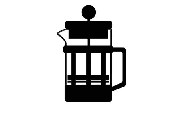 Kávovar Police Bílém Pozadí Ilustrace Design — Stock fotografie