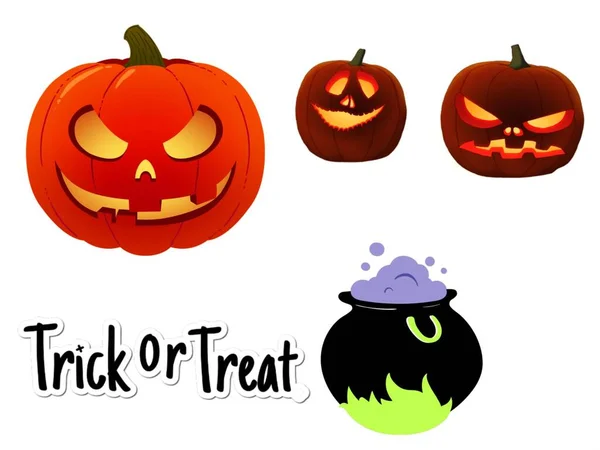 Halloween Pumpa Som Vit Bakgrund Illustration Design — Stockfoto