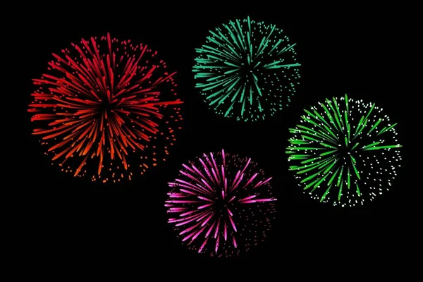 Feuerwerk Auf Dunklem Hintergrund Illustrationsdesign — Stockfoto