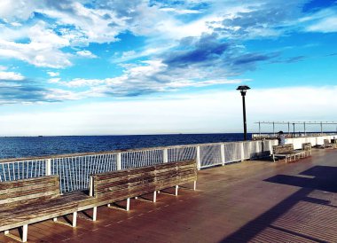 Amerika 'daki Coney Adası' nda iskele - görüntü