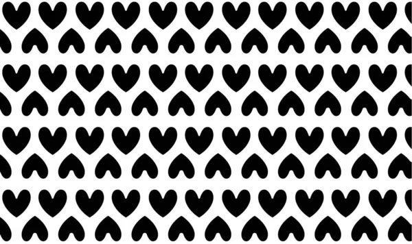 Black Hearts Seamless Pattern White Background Illustration Design — Stock Photo, Image