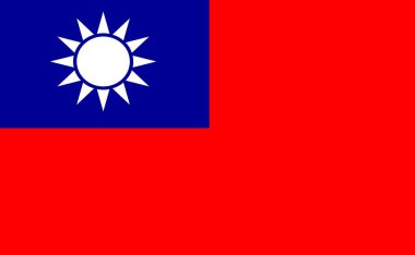 Çin Cumhuriyeti Tayvan bayrağı doğru boyutta - illüstrasyon tasarımı