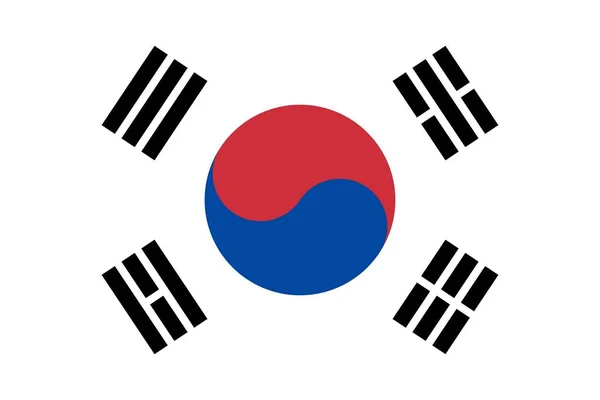 Representación Bandera Corea Del Sur Sobre Fondo Blanco Diseño Ilustrativo — Foto de Stock