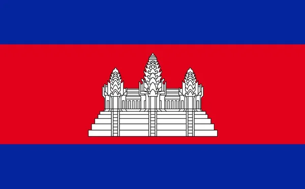 Bandera Camboya Dimensiones Precisas Proporciones Elementos Colores — Foto de Stock