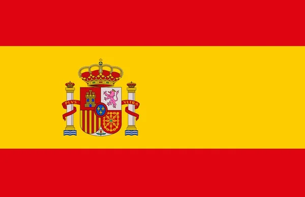 Bandera España Con Escudo Armas Diseño Ilustración — Foto de Stock