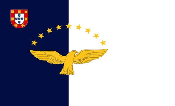 Vlajka Azorských Ostrovů Oficiálně Autonomní Oblast Azory Jednou Dvou Autonomních — Stock fotografie