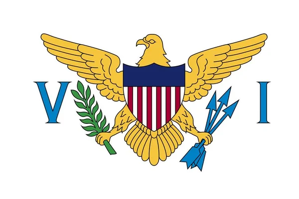Ícone Bandeira Das Ilhas Virgens Dos Estados Unidos Fundo Branco — Fotografia de Stock