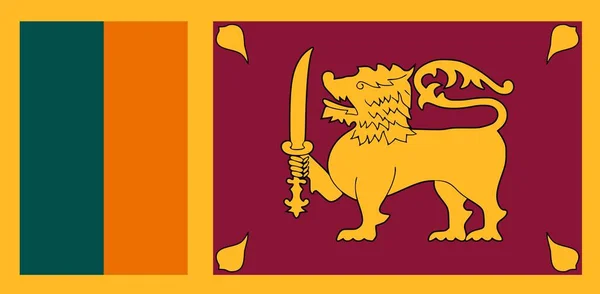 Die Nationalflagge Sri Lankas Farbiges Feld Mit Links Zwei Vertikalen — Stockfoto