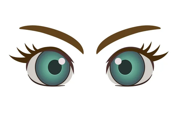 Cartoon Augen Ausdruck Auf Weißem Hintergrund Illustration Design Stil — Stockfoto