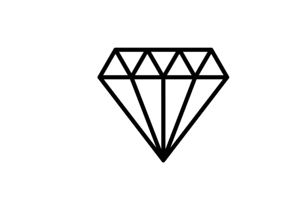 Ícone Esboço Ilustração Diamante Isolado Fundo Ícone Diamante Desenhado Mão — Fotografia de Stock