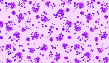 Mor güller menekşe arkaplanda dikişsiz desen .