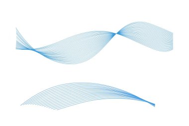 Beyaz arkaplanda soyut mavi dalga çizgisi