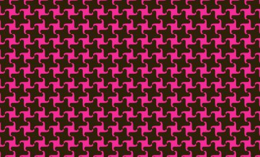 Houndstooth pürüzsüz desen siyah ve pembe Kumaş arka plan. 
