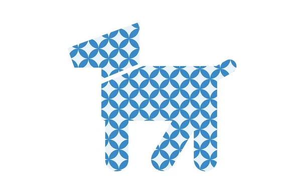 Логотип Голубой Собаки Белом Фоне Иллюстрация Дизайна — стоковое фото