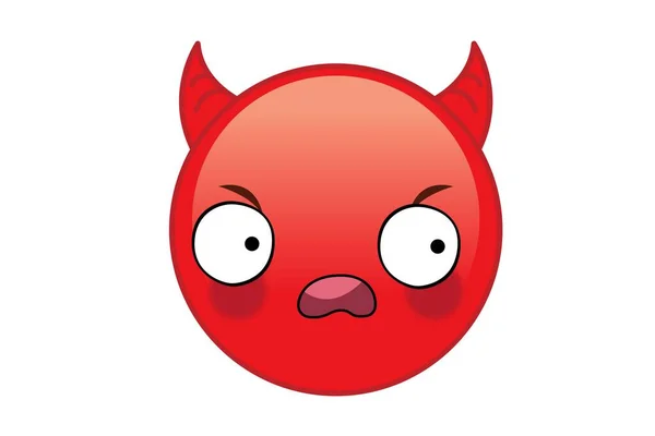 Devil Emoji Elszigetelt Fehér Háttér — Stock Fotó