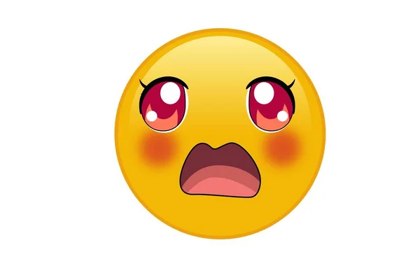 Emoji Överraskad Vit Bakgrund Isolerad — Stockfoto