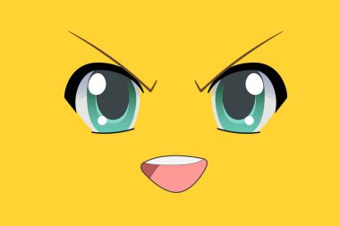 anime çizgi film gözleri renk arkaplanı - illüstrasyon tasarımı 