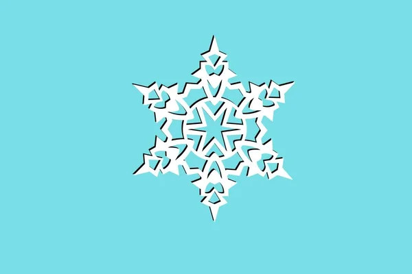 Floco Neve Branco Fundo Azul Desenho Ilustrativo — Fotografia de Stock