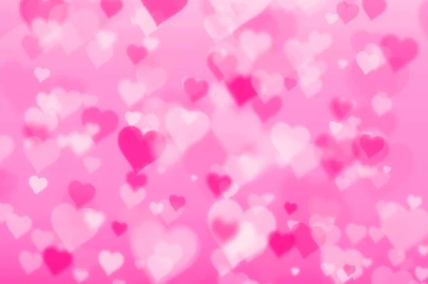 Amour Fond Abstrait Avec Coeurs Bokeh Avec Fond Rose Illustration — Photo